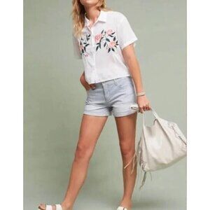 Anthropologie Pilcro and the Letterpress Hypen Shorts Womens 26 Stiped Blue Boho